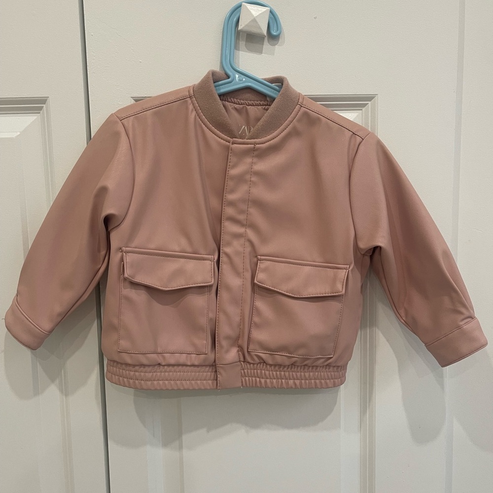 Zara Blush Pink Kids Bomber Jacket